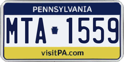 PA license plate MTA1559