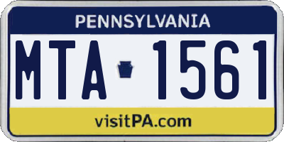 PA license plate MTA1561
