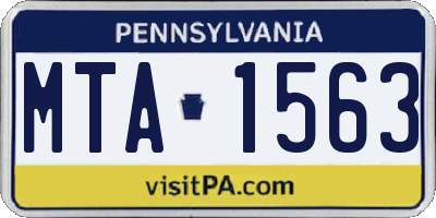 PA license plate MTA1563