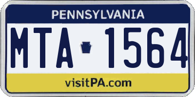 PA license plate MTA1564