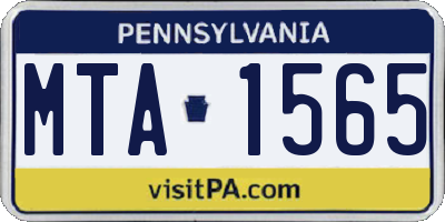 PA license plate MTA1565