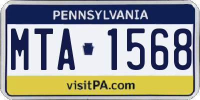 PA license plate MTA1568