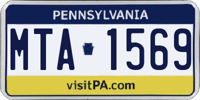 PA license plate MTA1569