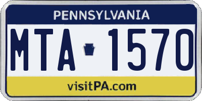 PA license plate MTA1570