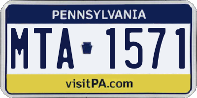 PA license plate MTA1571