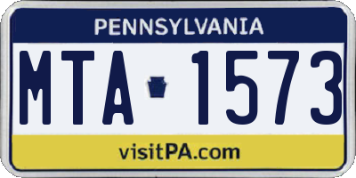 PA license plate MTA1573