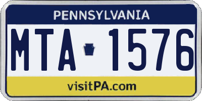 PA license plate MTA1576