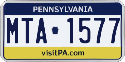 PA license plate MTA1577