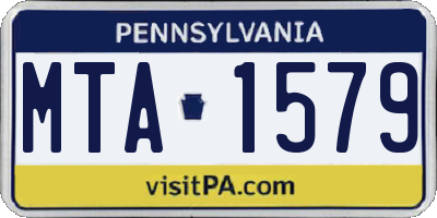 PA license plate MTA1579