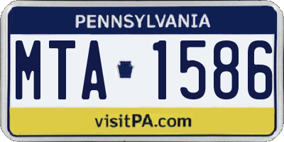 PA license plate MTA1586