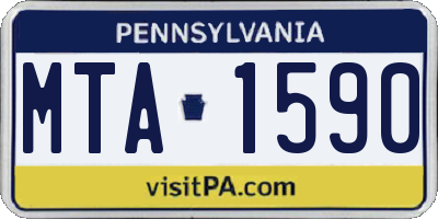 PA license plate MTA1590