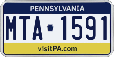 PA license plate MTA1591