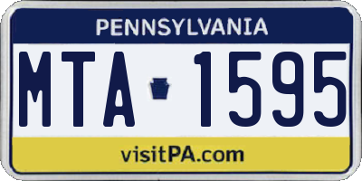 PA license plate MTA1595