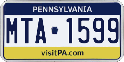 PA license plate MTA1599