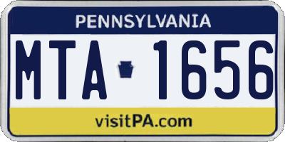 PA license plate MTA1656
