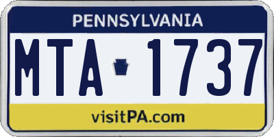PA license plate MTA1737