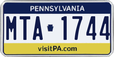 PA license plate MTA1744