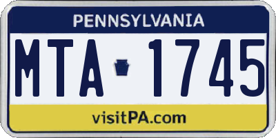 PA license plate MTA1745