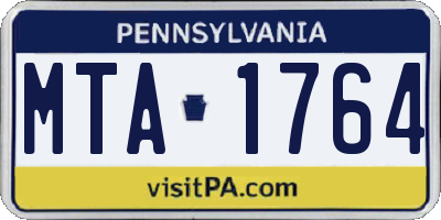 PA license plate MTA1764