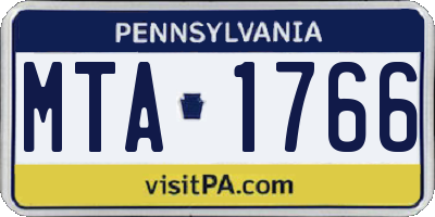 PA license plate MTA1766