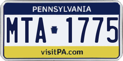 PA license plate MTA1775