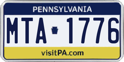 PA license plate MTA1776