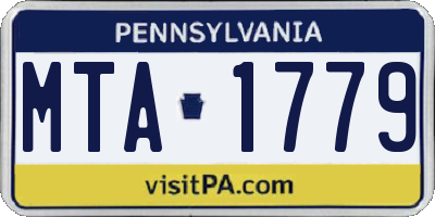 PA license plate MTA1779