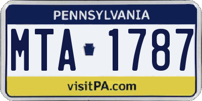 PA license plate MTA1787