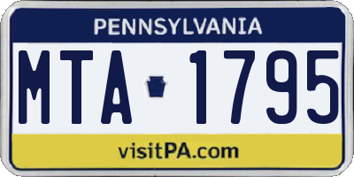 PA license plate MTA1795