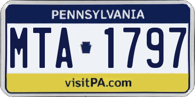 PA license plate MTA1797