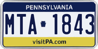 PA license plate MTA1843