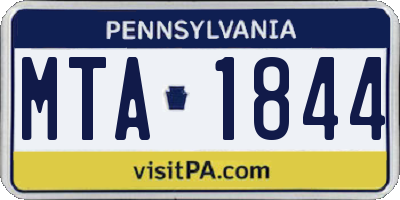 PA license plate MTA1844