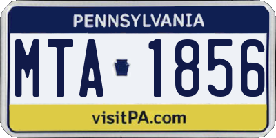 PA license plate MTA1856