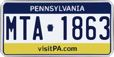 PA license plate MTA1863