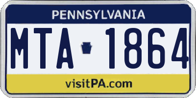 PA license plate MTA1864