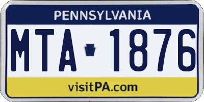PA license plate MTA1876