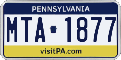 PA license plate MTA1877