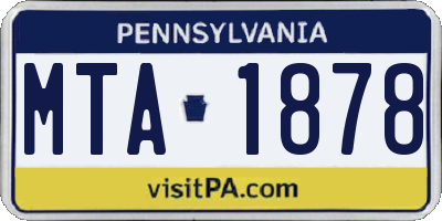 PA license plate MTA1878