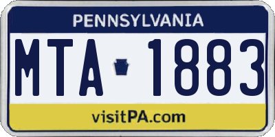 PA license plate MTA1883