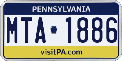 PA license plate MTA1886