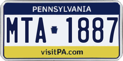 PA license plate MTA1887