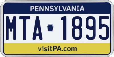 PA license plate MTA1895