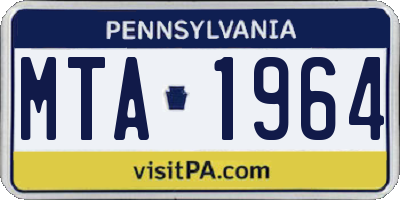 PA license plate MTA1964