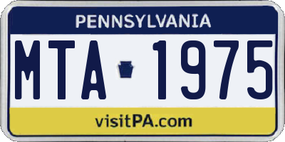 PA license plate MTA1975