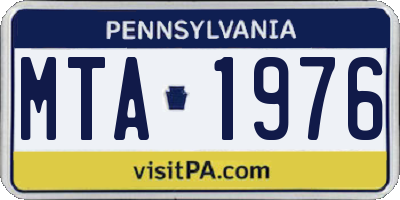 PA license plate MTA1976