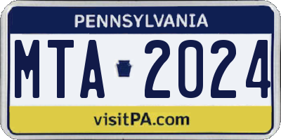 PA license plate MTA2024