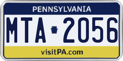 PA license plate MTA2056