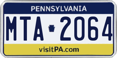 PA license plate MTA2064