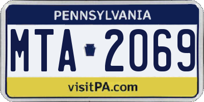 PA license plate MTA2069