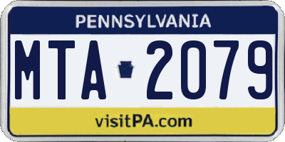 PA license plate MTA2079